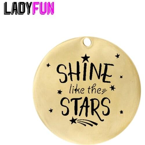 SHINE like the STARS Charm Stainless Steel Tag For Inspirational Jewelry Making