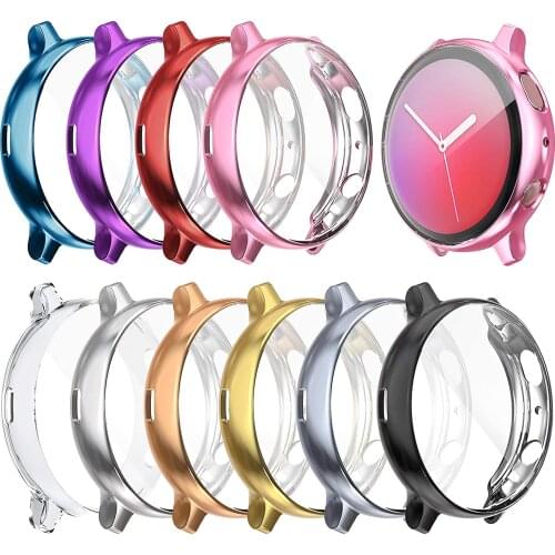TPU Case For Samsung Galaxy Watch Active 2 Bumper Accessories Protector Full coverage Silicone Screen Protection Rainbow Color