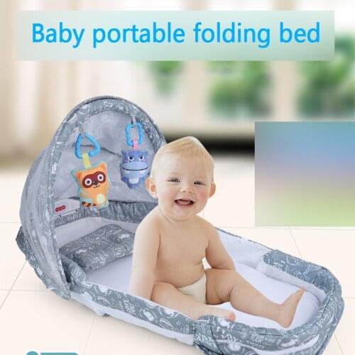 Portable Baby Infant Crib Multi-function Toddler Travel Bed For Newborn Bedding Sleep Foldable Infant Bed With Mosquito And Toy