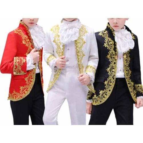 Kids Medieval Prince Costumes Child Boys King Cosplay Fancy Dress Tuxedo Suit Carnival Cosplay Costume Birthday Gift Children