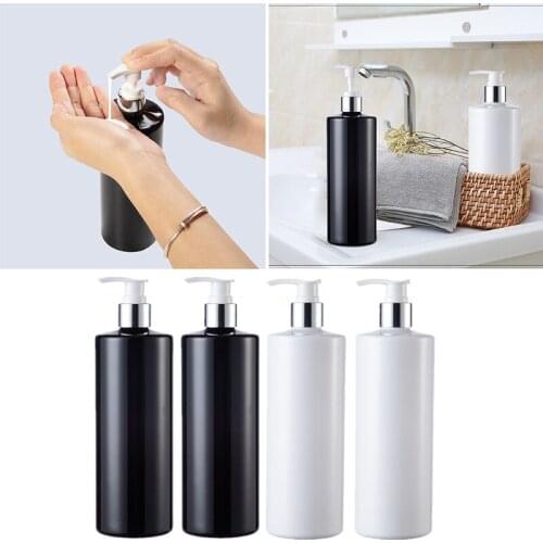 2PCS Plastic Pump Dispenser 500ml Refillable Bottle Empty Liquid Soap Dispensers Container for Lotion Shampoo Bathroom Decor
