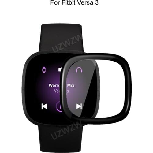 For Fitbit Versa 3 Soft Smart Watch Screen Protector Guard 3D Curved Edge Full Coverage Protective Film Cover
