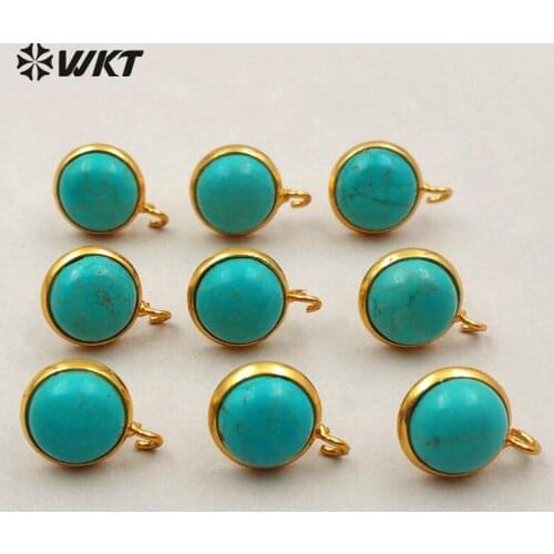 JF242 WKT Natural Green Stone Earring Top Findings In Best Gold Color Earring Findings For Women Earring Making Findings