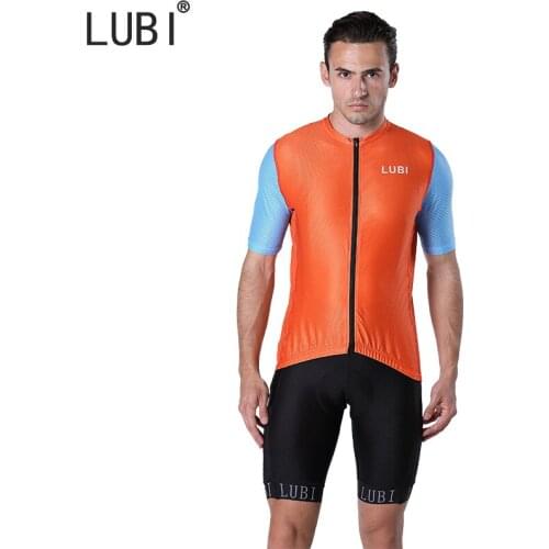 LUBI Pro Cycling Set Jersey Short Sleeves Wear Mountain Bib Kits Clothes Bicycle MTB Bike Breathable Sponge Pad For Long Ride