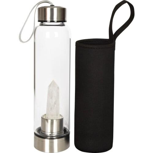 Crystal Quartz Natural Stone Water Bottle 550 ml Water Bottle Thermos Kitchen