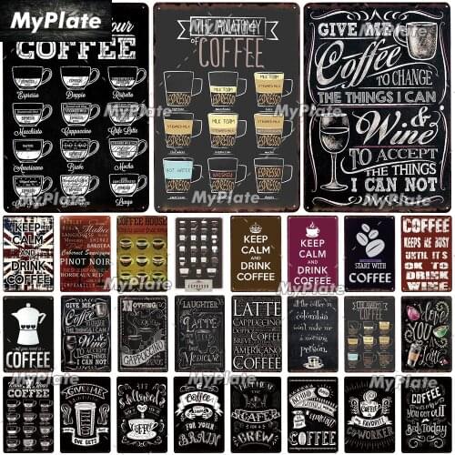 COFFEE Metal Sign Tin Sign Home Decor Plaque Metal Vintage Man Cave Bar Pub Club Decoration Retro Cafe Poster