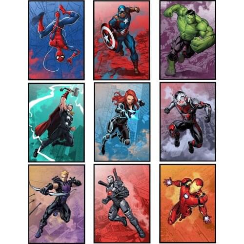 Avengers Superhero Poster Marvel Movie Canvas Painting Printmaking Wall Print HD Pictures Home Decoration Birthday Gift Toys