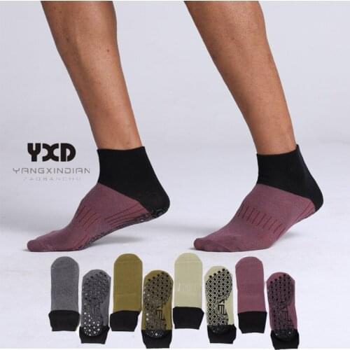 3 Pairs/Mens Socks Men Cotton Silica Yoga Anti-Skid Short Socks Man High Quality Wicking Comfort Breathable Sports Ankle Socks