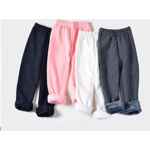 2020 New Autumn Winter Girls Leggings Candy Colors Plus Velvet Thickening Warm Printing Girls Pants 2-7 Year Leggings For Girls