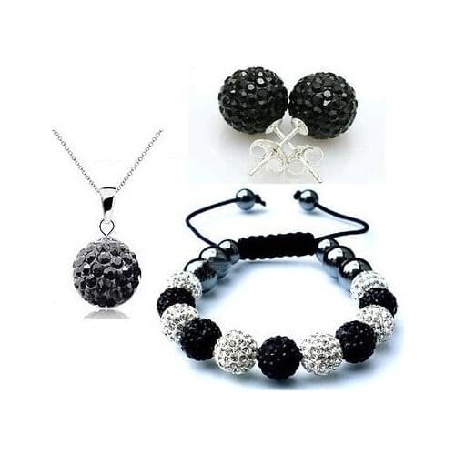 New arrival IKJMN CZ Disco Ball Beads Set Bracelet Earring fasion women Gift jewelry d34se crystal