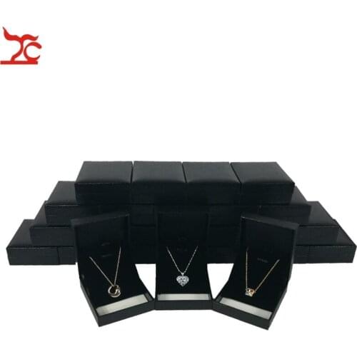 Wholesale 60Pcs/Lot Jewelry Display Box Black Leatherette Pendant Earring Organizer Storage Case Display Gift Box 8*6.5*2.7cm