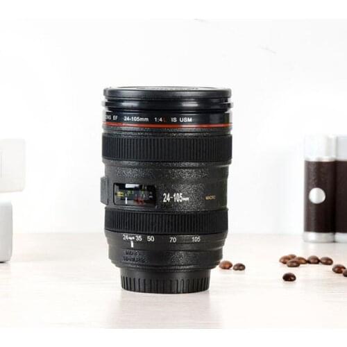 Flat cover plastic lens SLR camera lens cup,antiskid keep-warm cup camera stirring coffee cup