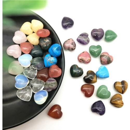 Drop Shipping 1PC Natural Tiger Eye Fluorite Stone Mini Polished Heart Shaped Crystal Stones Jewelry Natural Stones and Crystals
