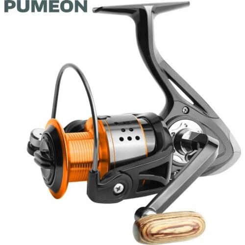 PUMEON Fishing Reel 13+1BB Gear Ratio 4.7:1 Max Drag 8KG Metal Spool Spinning Reel Lightweight Fishing Spinning Wooden Handshake