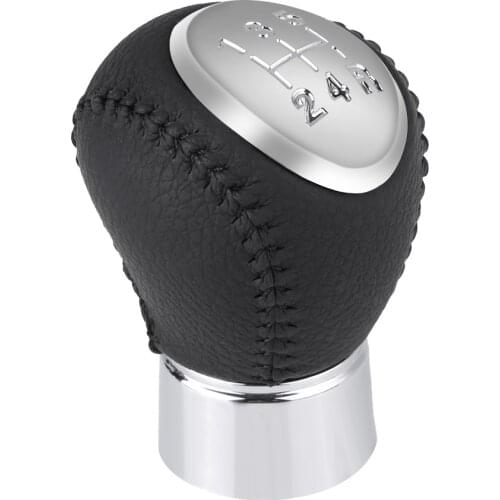 Car-ctyling Black Auto 5 Speed PU Leather Gear Stick Shift Knob Head Metal Plastic Material for Mazda 3 5 6 323 626 RX8