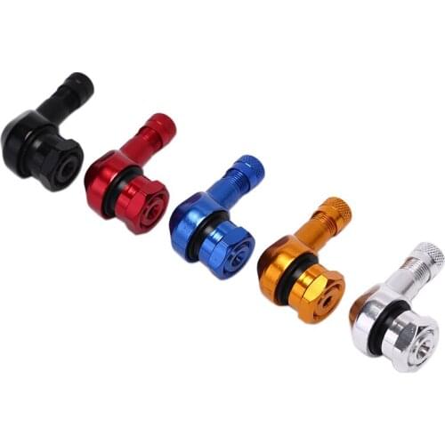 2pcs Motorcycle Wheel Tire Tubeless Valve Stems for 10mm 11.3mm Rim Wheel Parts 90 Degree Angle CNC Aluminum Valve Stem