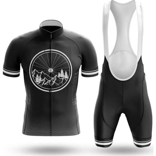 Bicycle Wheel Cycling Jersey Set Sport Team Bike Men Clothing Quick Dry Summer Sleeve Cycling Road Ride Shirt Bib Short Gel Pad