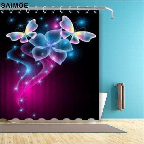 Colorful Black Bathroom Curtain Hammerhead Fish Waterproof Shower Curtain Polyester Fabric Bath Curtain Bathing Cover Sets