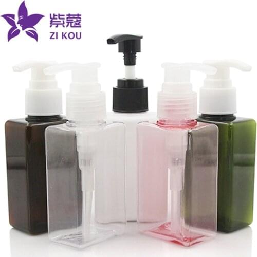 High-end hot-selling 1pcs free shipping 100ml square shape PETG bottle with lotion pump shampoo lotion pump emulsion bottle
