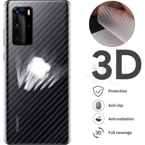 5Pcs 3D Guard Carbon Fiber Back Film For Huawei P40 Pro P40 Lite Screen Protector For Huawei Honor 20 Pro 20 Lite Honor 9A 9X 8X