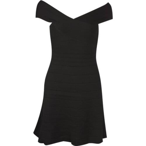 ZC1529 Summer 2020 new women fashion sexy one-word neck short sleeves revealing shoulders a-line dress cheap wholesale