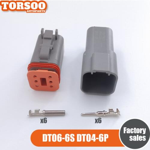 1 Set 6 Way Deutsch DT Headlight Lamp Connector DT06-6S DT04-6P W6S W6P