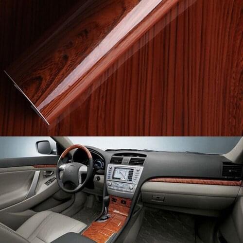 1pc 1M High Glossy Wood Grain Car Interior DIY Vinyl Sticker Decal Wrap Film