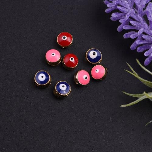 10pcs/lot 7mm zhu ru evil eye pendant Jewelry diy Bead Charms European Alloy Beads Fit Bracelet neckalce Clothes & Accessories