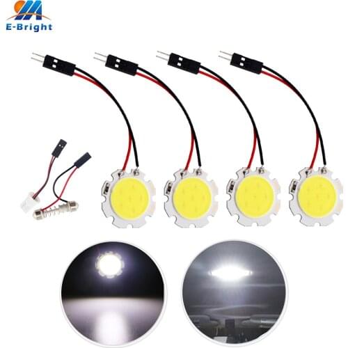 100pcs DC12V COB 6 SMD Led Panel Light Bulbs Car Dome light Indicator light Reading Lamp Festoon C5W T10 W5W Adapters White