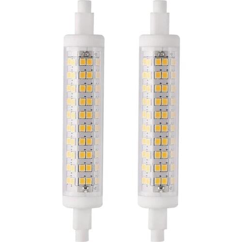 2 pcs LESHP 120LED 10W 1100LM R7S 118mm Dimmable 100-265V 3000K Warm White Double Ended Tungsten Halogen Bulbs Replacement