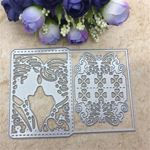 2pcS wedding lover bride butterfly Metal Cutting Dies Stencil Scrapbooking Photo Album Card Paper Embossing Craft DIY