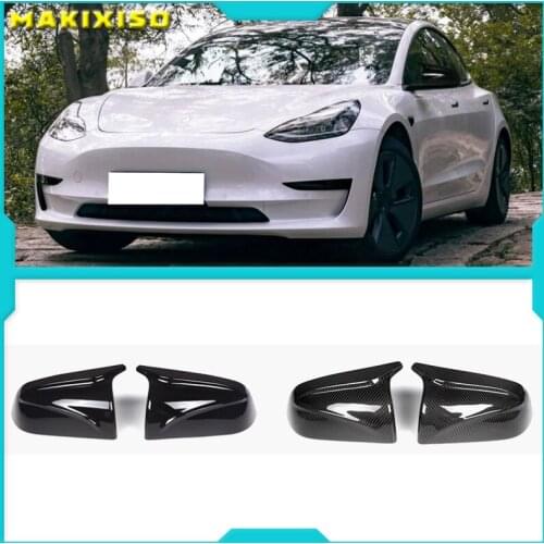 2Pcs Auto Side Rear View Mirror Cover Shell Cap Housing Replacement For Tesla Model 3 2016 2017 2018 2019 2020