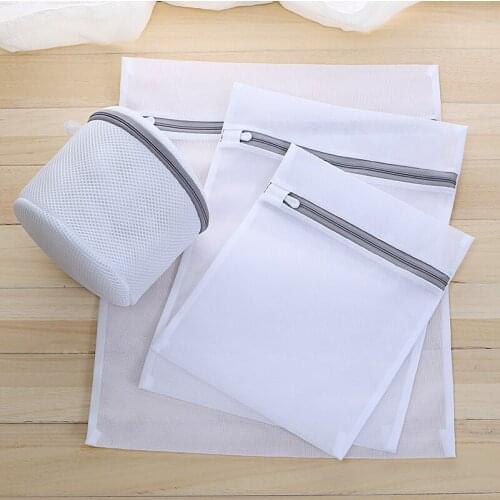 20 Pcs/Lot Washing Laundry Bag Cloting Foldable Protection Net Polyester Mesh Laundry Bags Washing Lingerie Protecting Household