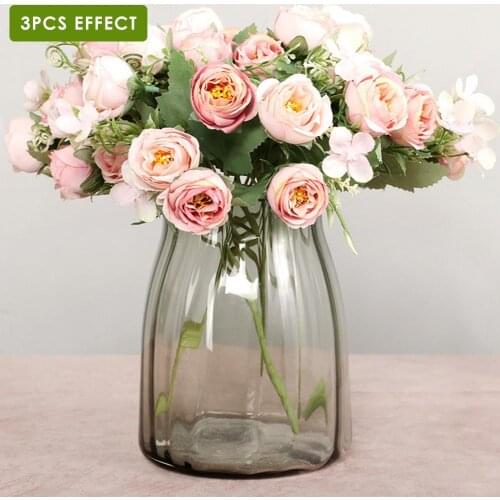 2020 Rose Artificial Flowers Beautiful Flores Bouquet For Wedding Party Home Decoration Mariage Fake Flowers
