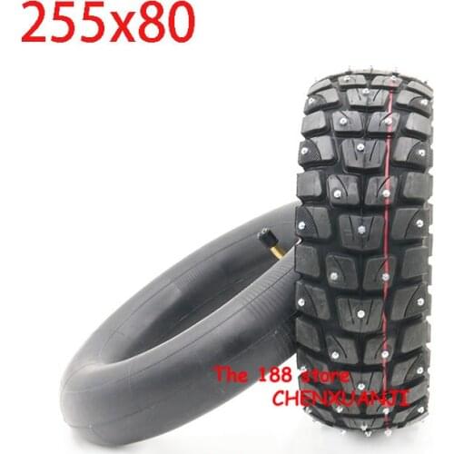 255x80 Snow Tire Inside and Outside Tire Thickening Electric Scooter 10 Inch Cross Country Anti Skid Pedal Scooter for Zero 10x