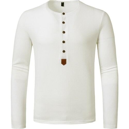 White Solid Cotton Tshirt Men 2020 Autumn New Long Sleeve Slim Fit Mens T-shirts Casual Soft Comfortable Tshirt Homme Camisetas