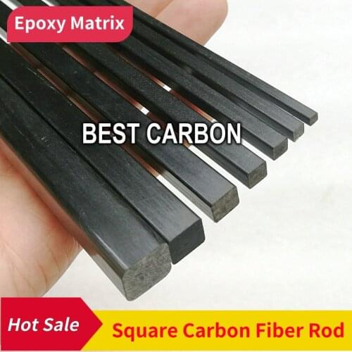 Free shipping 500mm length Pultruded Square Solid Carbon Fiber Rod ,CFR rods