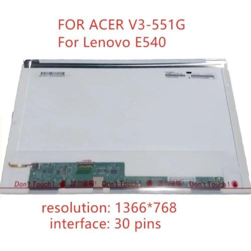 Free shipping 15.6" LCD SCREEN B156XTN01.0 B156XTN02.6 N156BGE-E11 Rev .C1 FOR ACER V3-551G For Lenovo E540 30PIN connector