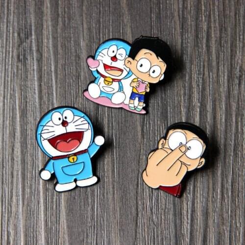 Robot Cat Doraemon Brooch and Enamel Pin Cartoon Doraemon Lapel Pin for Backpack Bag