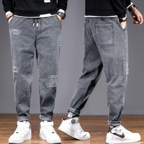 Plus Size 10XL High Quality Mens Baggy Denim Male Casual Harem Pants Fashion Jeans male Trousers Loose Versatile Streetwear