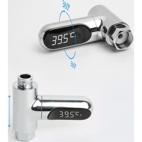 New 360° Rotating LED Digital Shower Temperature Display Bathroom Water Thermometer Celsius/ Fahrenheit Display Screen PartyGift