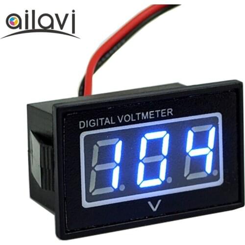 Two Wires DC 15-120V 0.56"Blue LED Electric Car Voltage Tester Digital Voltmeter Meter Panel Waterproof