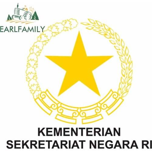 EARLFAMILY 13cm x 11.7cm for Malaysia Kementerian Sekretariat Negara Ri Air Conditioner Laptop Decal Waterproof Car Stickers