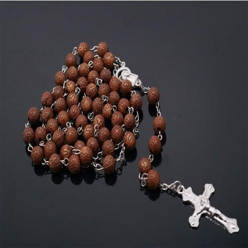 Catholic resin rosary necklace, Jesus cross bead necklace. Saint Benedict necklace 8 mm 48 pieces
