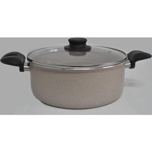 CEM Granite Non-Stick Soup and Stock Pot and Pan Set of 4 Pots Beige