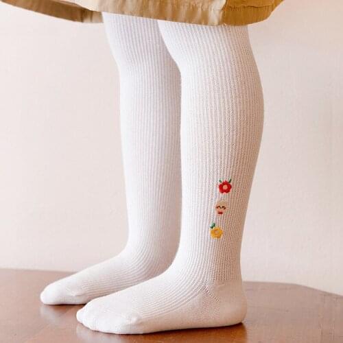 0-12 Yrs Childrens Tights Cotton Baby Girls Pantyhose Spring Autumn Winter Stckings Kids Tights Infant Embroidery Tights