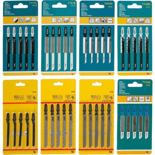 40 Pcs Jigsaw Blades Jig Saw Blade Metal Wood Assorted Wood Cutter Saw Blade T144D/T101AO/T101B/T101BR/T101D/T111C/T118A/T119BO