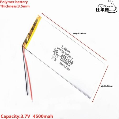 3.7V 4500mah 3552145 Polymer Lithium Li-Po Rechargeable Battery For MP5 GPS PSP DVD E-book Tablet PC mobile phone video game