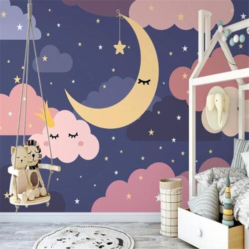 Milofi custom 3D wallpaper mural Nordic fantasy starry sky childrens room background wall living room bedroom decoration painti