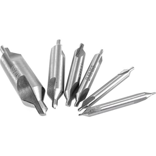 6pcs/set HSS Center Drill Bits Set Combined Countersinks Kit 60 Degree Angle 5/3/2.5/2/1.5/1mm